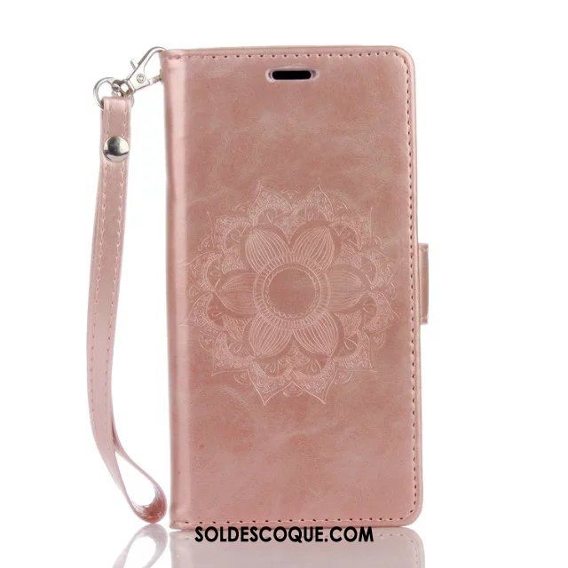 Coque Huawei Y7 2018 Incassable Étui Gaufrage Protection Pu Cuir Pas Cher