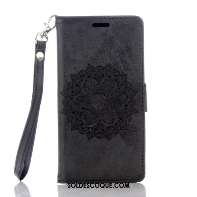 Coque Huawei Y7 2018 Incassable Étui Gaufrage Protection Pu Cuir Pas Cher