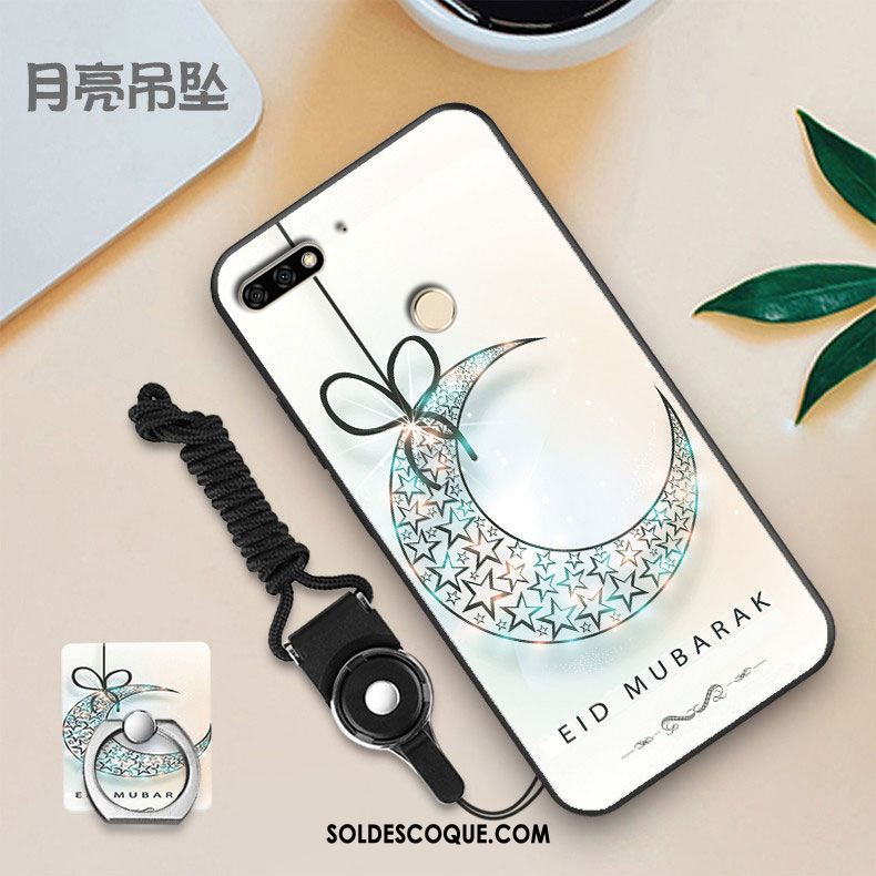 Coque Huawei Y7 2018 Membrane Blanc Fluide Doux Tempérer Personnalité Pas Cher