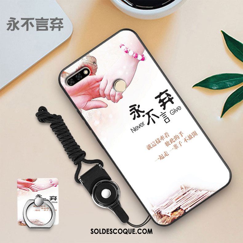 Coque Huawei Y7 2018 Membrane Blanc Fluide Doux Tempérer Personnalité Pas Cher