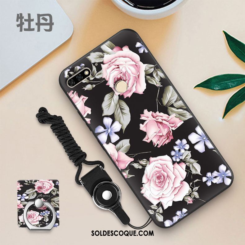 Coque Huawei Y7 2018 Membrane Blanc Fluide Doux Tempérer Personnalité Pas Cher