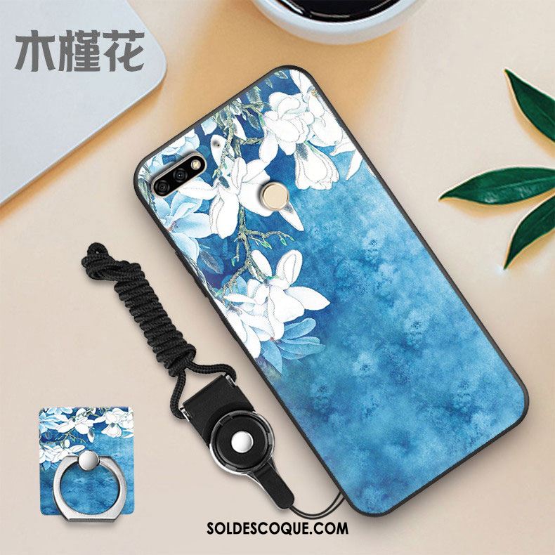 Coque Huawei Y7 2018 Membrane Blanc Fluide Doux Tempérer Personnalité Pas Cher