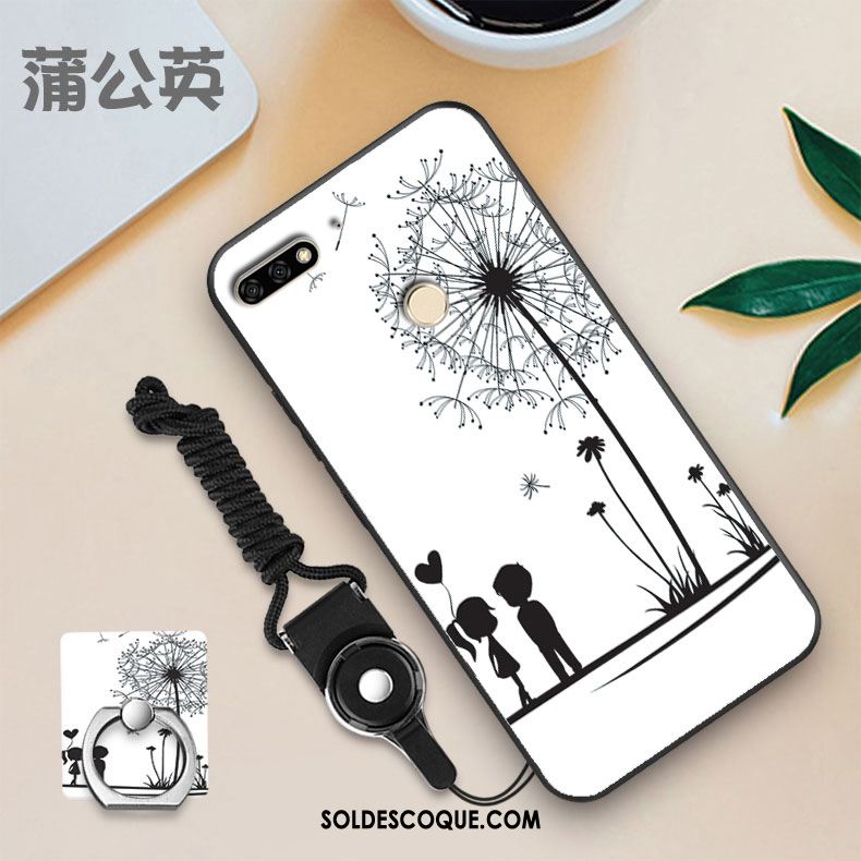 Coque Huawei Y7 2018 Membrane Blanc Fluide Doux Tempérer Personnalité Pas Cher