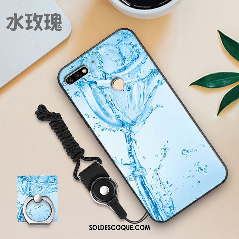 Coque Huawei Y7 2018 Membrane Blanc Fluide Doux Tempérer Personnalité Pas Cher