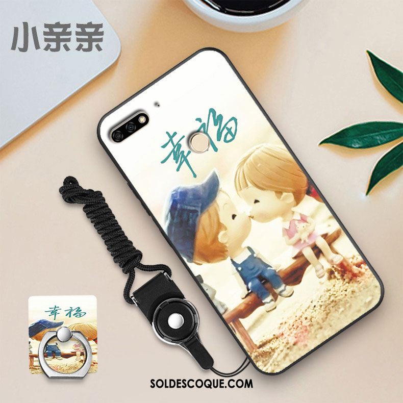 Coque Huawei Y7 2018 Membrane Blanc Fluide Doux Tempérer Personnalité Pas Cher