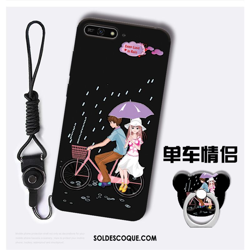 Coque Huawei Y7 2018 Noir Tendance Incassable Fluide Doux Étui En Vente