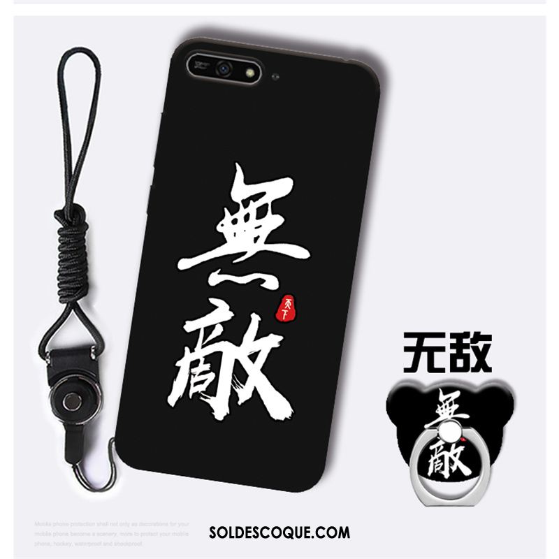 Coque Huawei Y7 2018 Noir Tendance Incassable Fluide Doux Étui En Vente