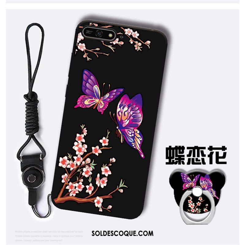 Coque Huawei Y7 2018 Noir Tendance Incassable Fluide Doux Étui En Vente