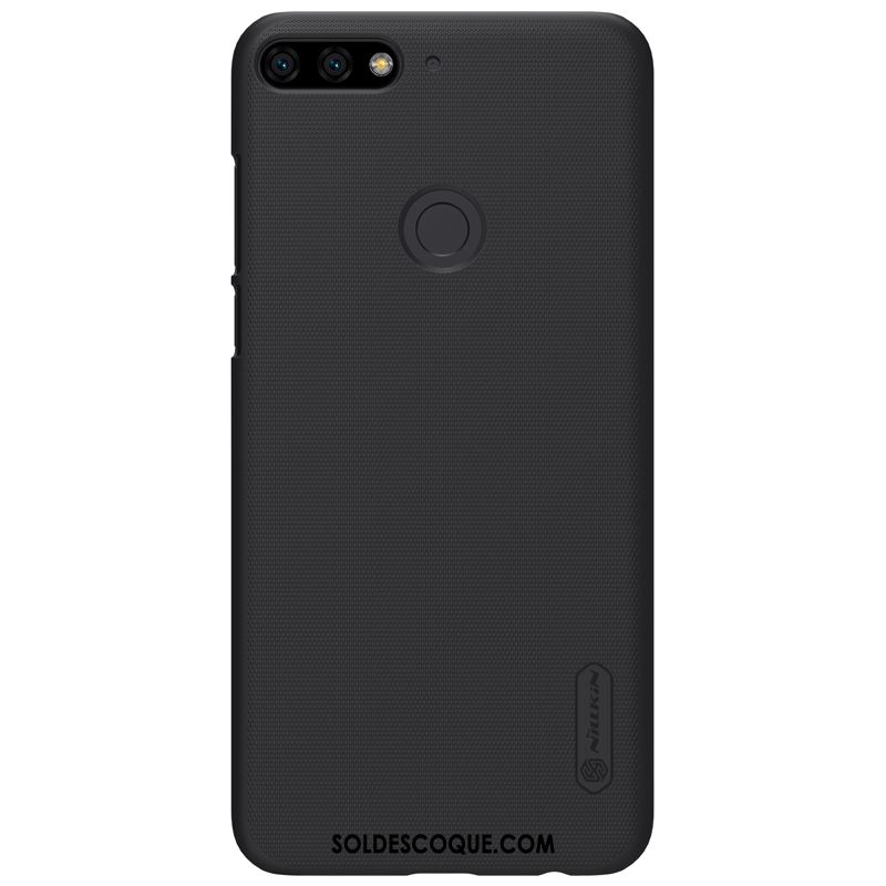 Coque Huawei Y7 2018 Or Protection Délavé En Daim Difficile Incassable Housse Pas Cher