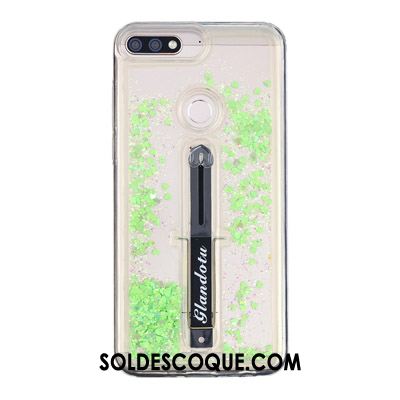 Coque Huawei Y7 2018 Ornements Suspendus Vert Quicksand Téléphone Portable Anneau En Ligne