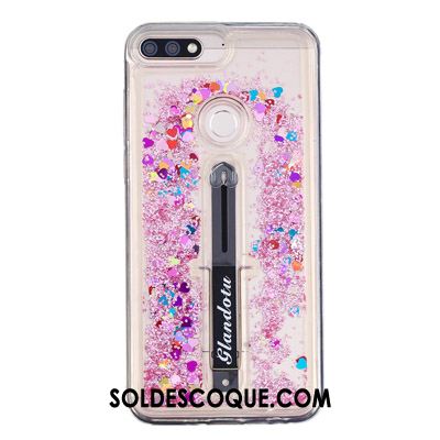 Coque Huawei Y7 2018 Ornements Suspendus Vert Quicksand Téléphone Portable Anneau En Ligne