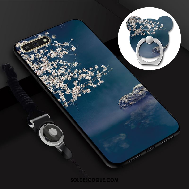 Coque Huawei Y7 2018 Rose Personnalité Étui Téléphone Portable Fluide Doux Housse France