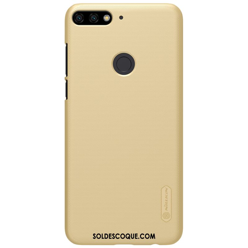 Coque Huawei Y7 2018 Résistant Aux Rayures Délavé En Daim Téléphone Portable Incassable Blanc Housse Pas Cher