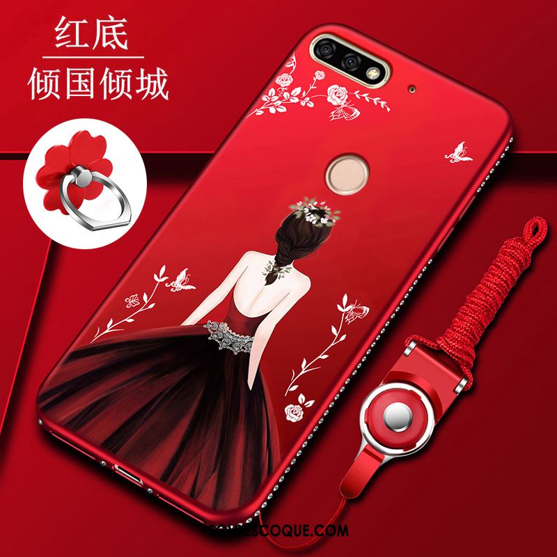 Coque Huawei Y7 2018 Tout Compris Protection Étui Silicone Délavé En Daim Pas Cher