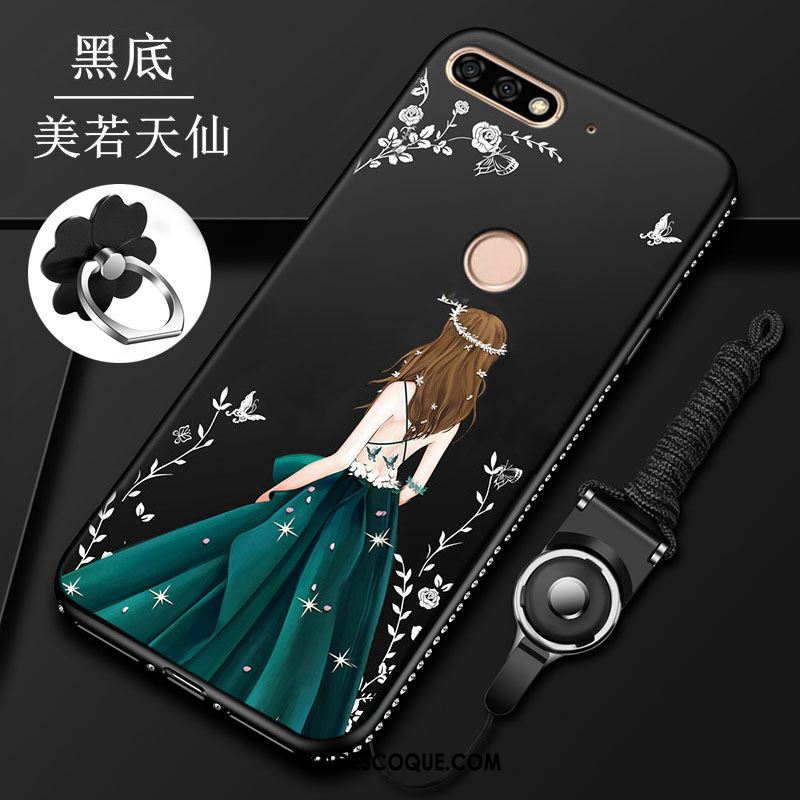 Coque Huawei Y7 2018 Tout Compris Protection Étui Silicone Délavé En Daim Pas Cher