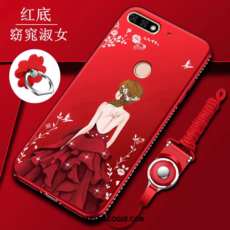 Coque Huawei Y7 2018 Tout Compris Protection Étui Silicone Délavé En Daim Pas Cher