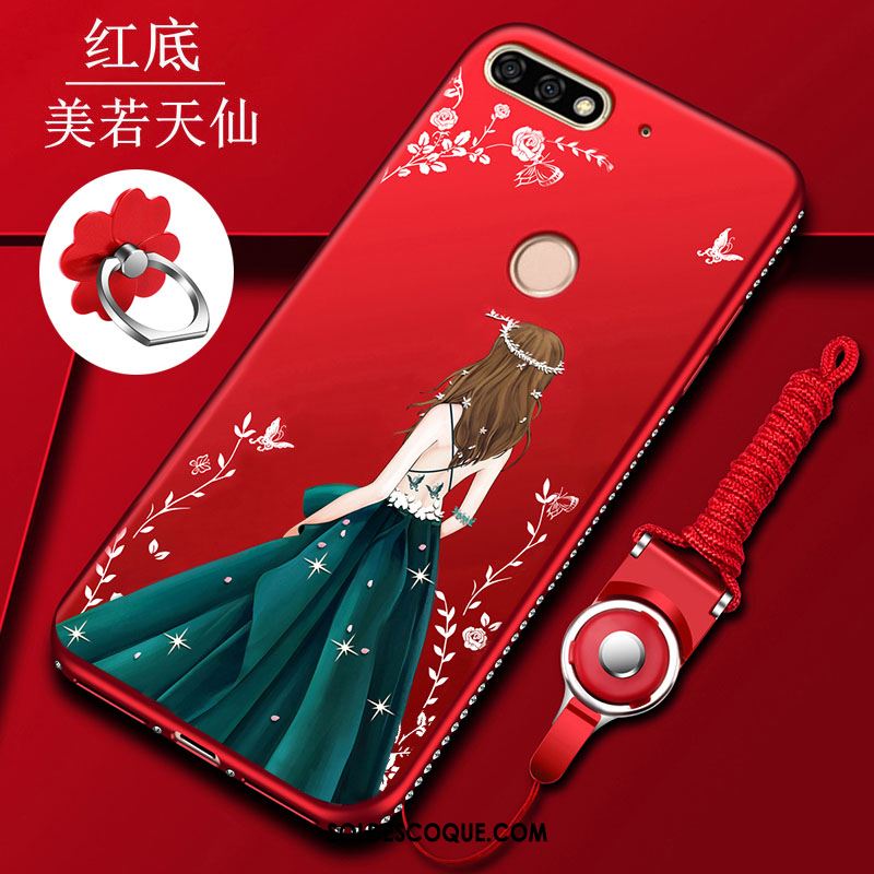 Coque Huawei Y7 2018 Tout Compris Protection Étui Silicone Délavé En Daim Pas Cher