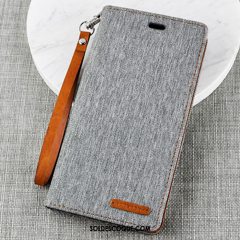 Coque Huawei Y7 2018 Étui En Cuir Gris Tout Compris Protection Téléphone Portable Housse Soldes