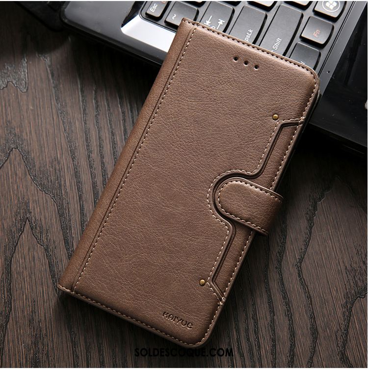 Coque Huawei Y7 2018 Étui En Cuir Incassable Tout Compris Protection Cuir Véritable En Vente