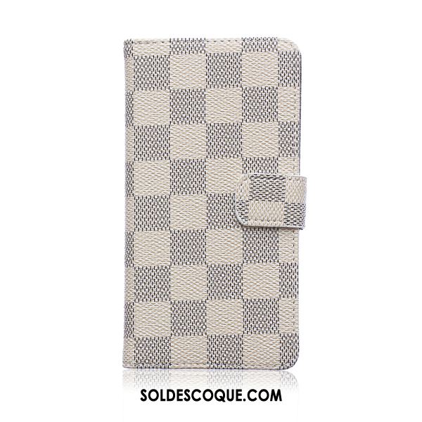 Coque Huawei Y7 2018 Étui En Cuir Protection Téléphone Portable Noir Plaid Pas Cher