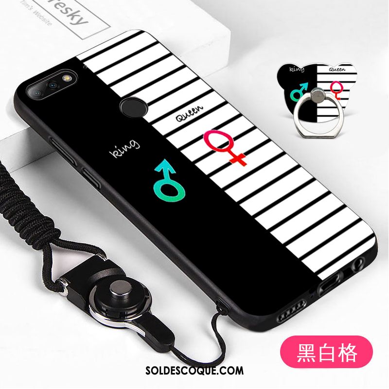 Coque Huawei Y7 2018 Étui Ornements Suspendus Téléphone Portable Blanc Pas Cher