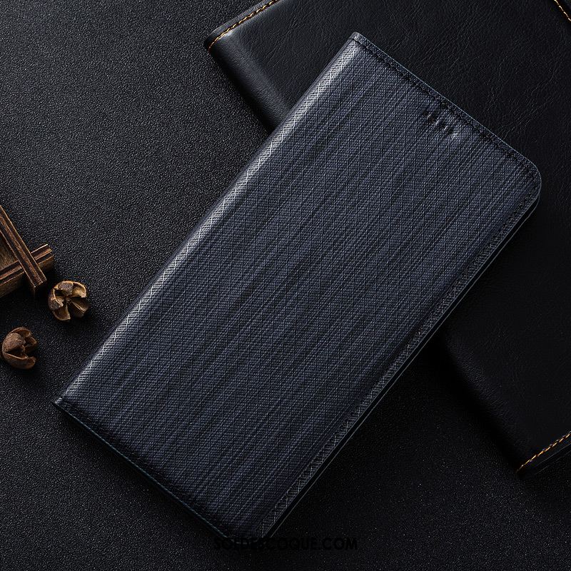 Coque Huawei Y7 2018 Étui Vérifier Carreaux Cuir Véritable Protection Étui En Cuir En Ligne