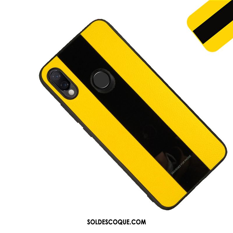 Coque Huawei Y7 2019 Jaune Téléphone Portable Fluide Doux Étui Épissure Pas Cher