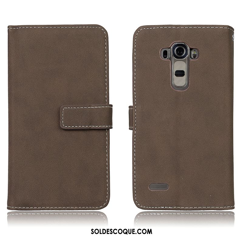 Coque Lg G4 Téléphone Portable Portefeuille Délavé En Daim Étui Clamshell Pas Cher