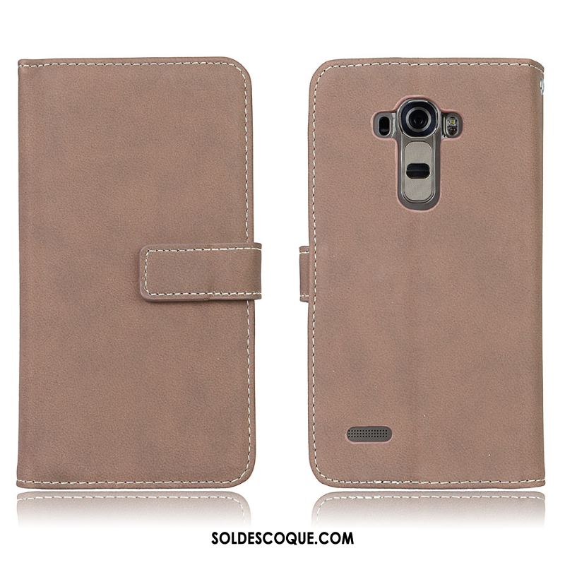 Coque Lg G4 Téléphone Portable Portefeuille Délavé En Daim Étui Clamshell Pas Cher