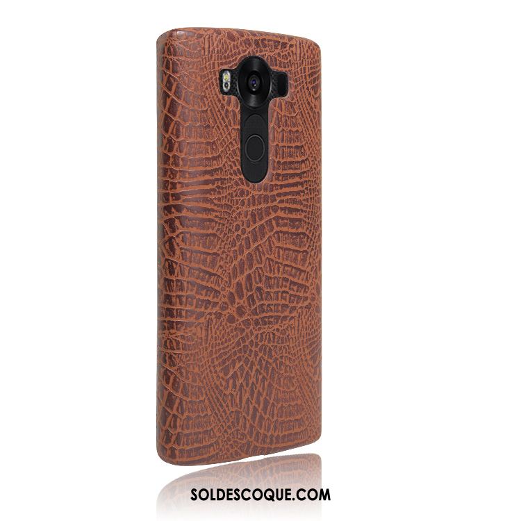 Coque Lg G4 Étui En Cuir Incassable Orange Crocodile Modèle Téléphone Portable France