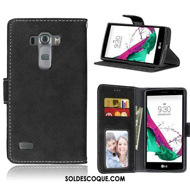 Coque Lg G4 Étui En Cuir Vert Fluide Doux Portefeuille Téléphone Portable Housse Pas Cher