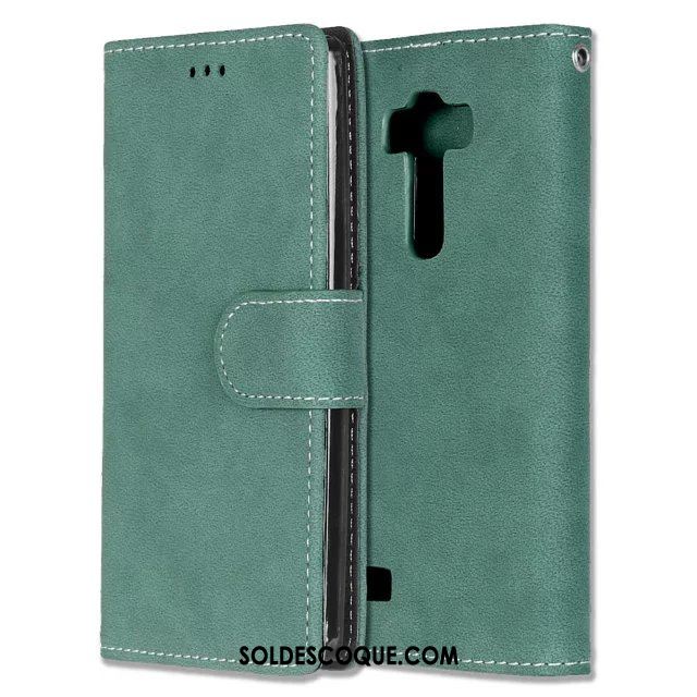 Coque Lg G4 Étui En Cuir Vert Fluide Doux Portefeuille Téléphone Portable Housse Pas Cher