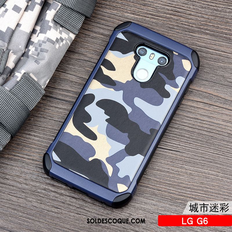 Coque Lg G6 Anneau Incassable Téléphone Portable Bleu Fluide Doux Pas Cher