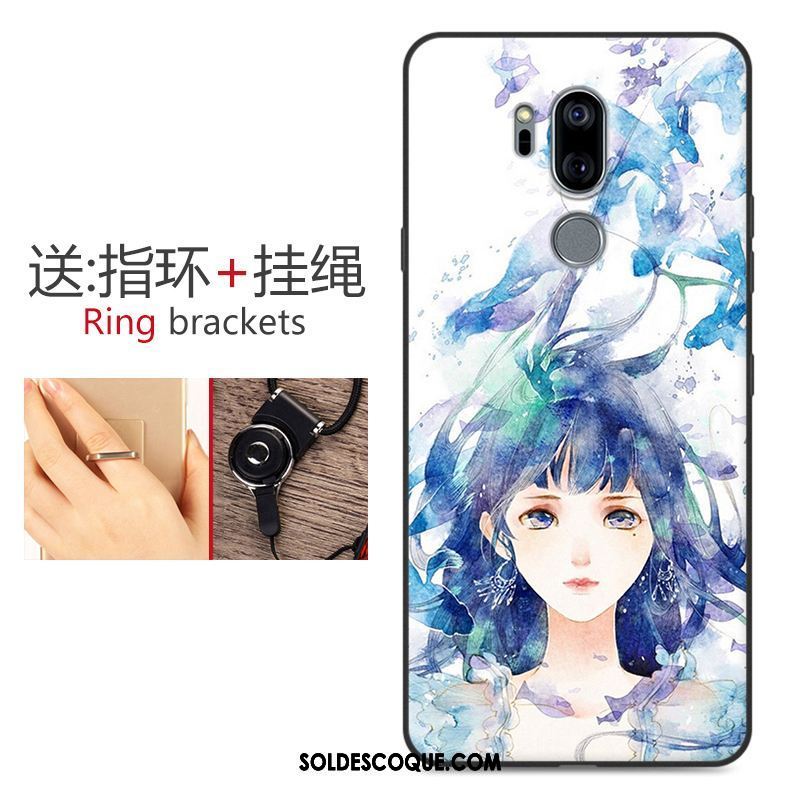 Coque Lg G7 Thinq Dessin Animé Incassable Délavé En Daim Créatif Étui France