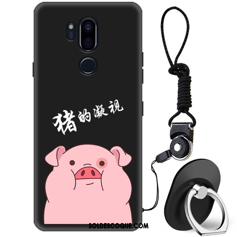 Coque Lg G7 Thinq Noir Silicone Tendance Délavé En Daim Protection En Vente