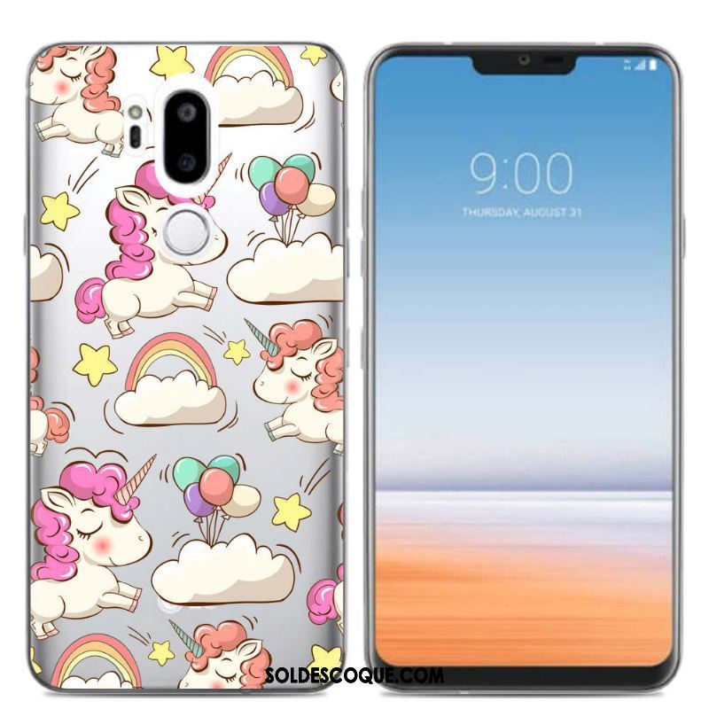 Coque Lg G7 Thinq Transparent Dessin Animé Rose Protection Silicone Housse En Ligne