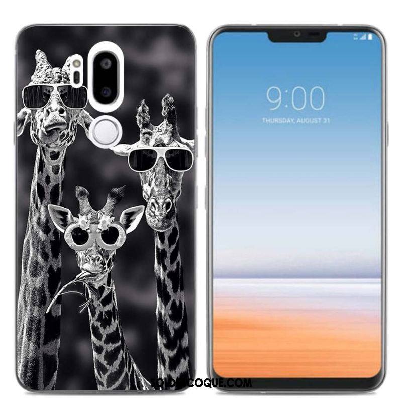 Coque Lg G7 Thinq Transparent Dessin Animé Rose Protection Silicone Housse En Ligne