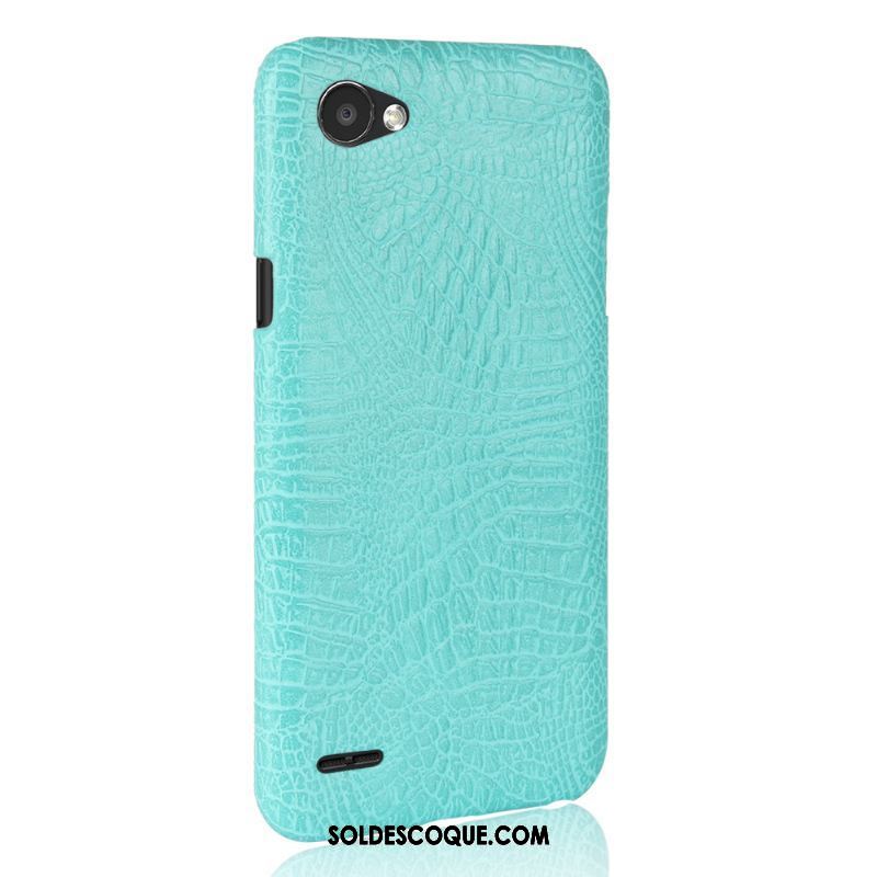 Coque Lg Q6 Bleu Sac Téléphone Portable Difficile Cuir Soldes