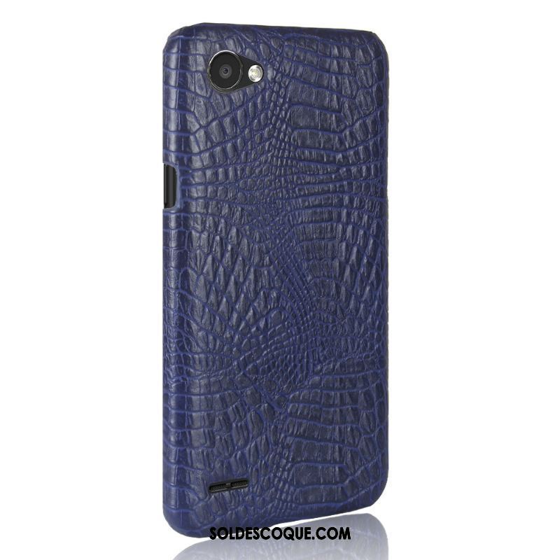 Coque Lg Q6 Bleu Sac Téléphone Portable Difficile Cuir Soldes