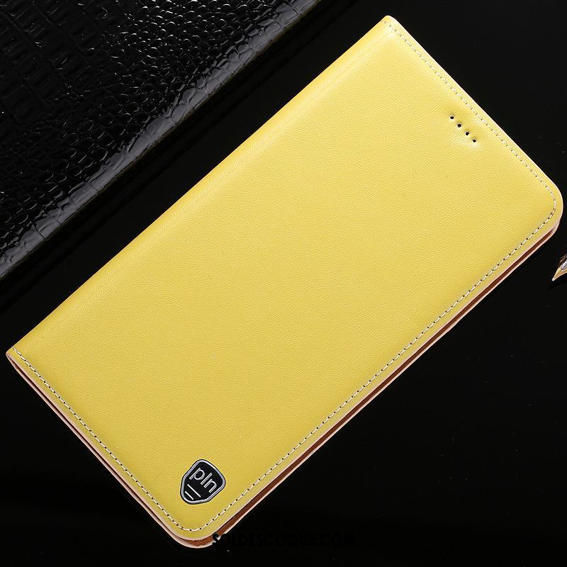 Coque Lg Q6 Étui En Cuir Modèle Fleurie Cuir Véritable Jaune Tout Compris En Vente