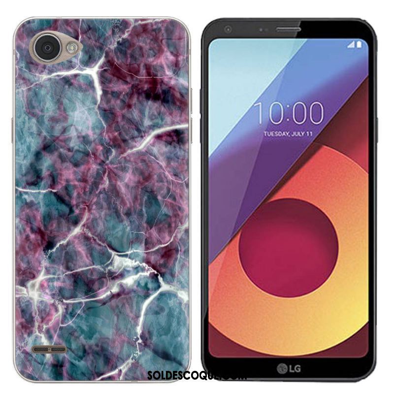 Coque Lg Q6 Étui Rose Gris Créatif Peinture Pas Cher