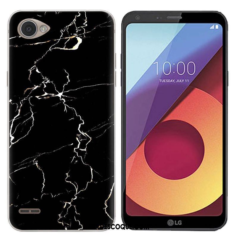 Coque Lg Q6 Étui Rose Gris Créatif Peinture Pas Cher