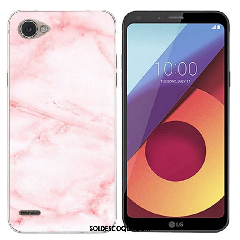 Coque Lg Q6 Étui Rose Gris Créatif Peinture Pas Cher