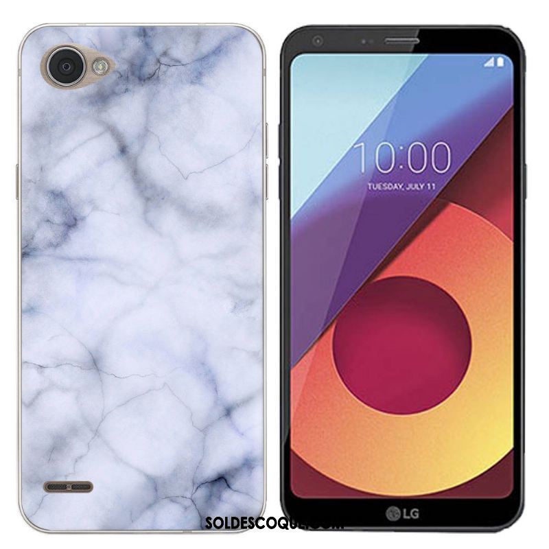 Coque Lg Q6 Étui Rose Gris Créatif Peinture Pas Cher