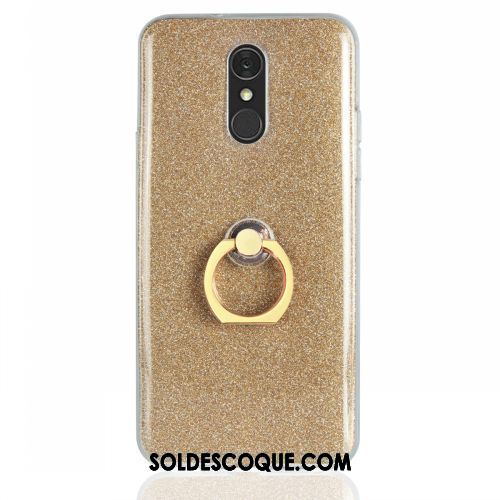 Coque Lg Q7 Incassable Protection Support Anneau Bleu Pas Cher