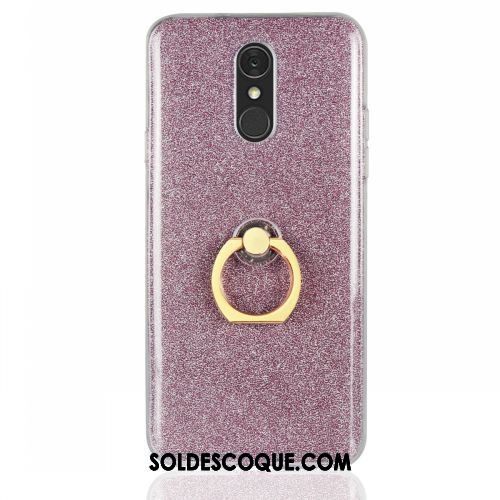 Coque Lg Q7 Incassable Protection Support Anneau Bleu Pas Cher