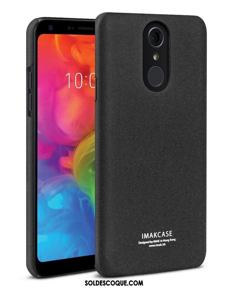 Coque Lg Q7 Protection Difficile Étui Noir Délavé En Daim Soldes