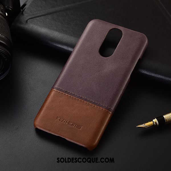 Coque Lg Q7 Protection Noir Étui Téléphone Portable Cuir Véritable Soldes