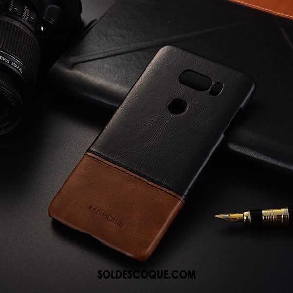 Coque Lg V30 Business Étui Téléphone Portable Vin Rouge Tendance Housse Pas Cher