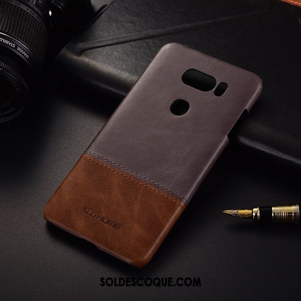 Coque Lg V30 Business Étui Téléphone Portable Vin Rouge Tendance Housse Pas Cher